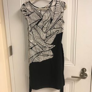 Loft leaf print shift dress